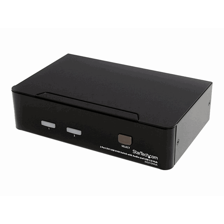 2P DVI USB KVM-switch w/Audio & USB-hub