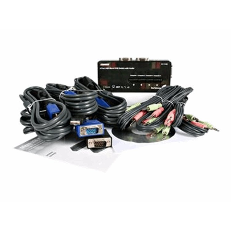 4 PORT MINI USB KVM KIT WITH CAB