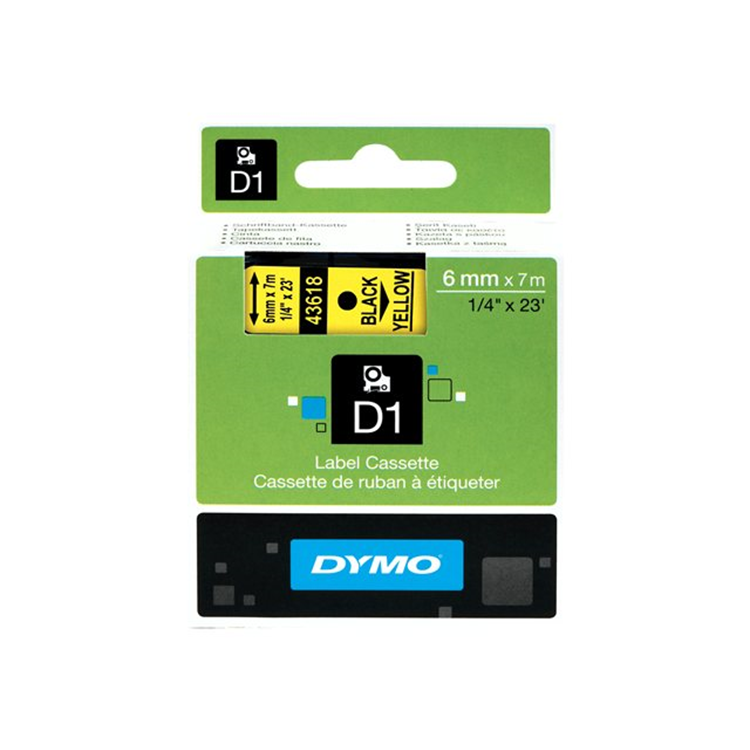 TAPE 6MMX7M ZWART/GEEL