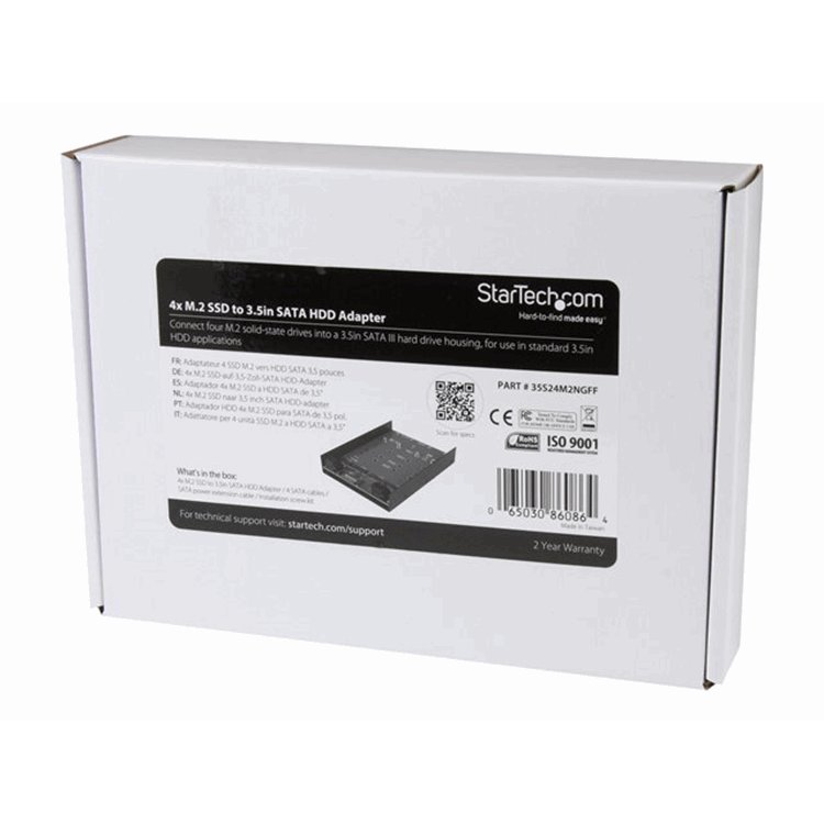 4x M.2 to SATA 3.5in mounting adapter