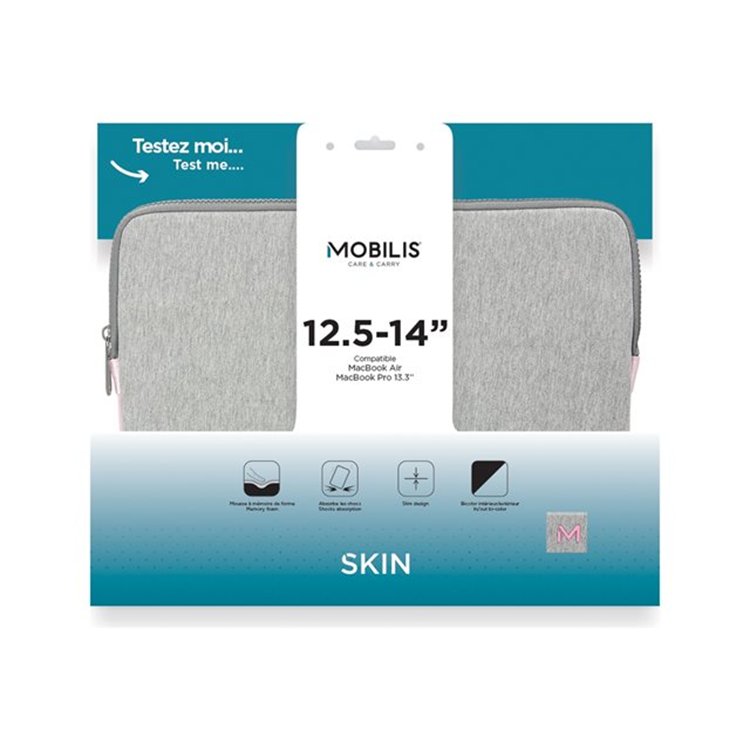 Skin Memory Foam Sleeve 12.5-14i - Greyand Pink