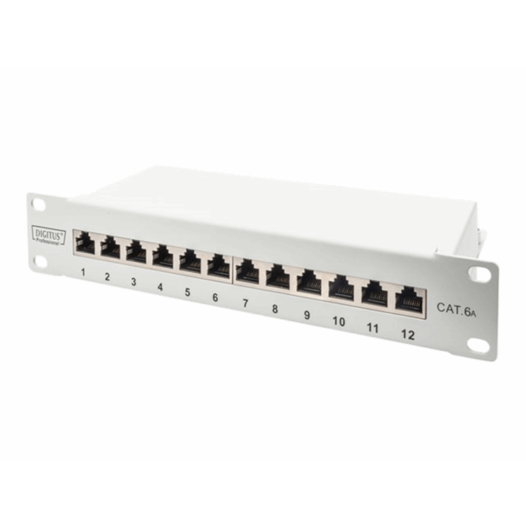 CAT 6A Patch Panel shielded 12-Port labe