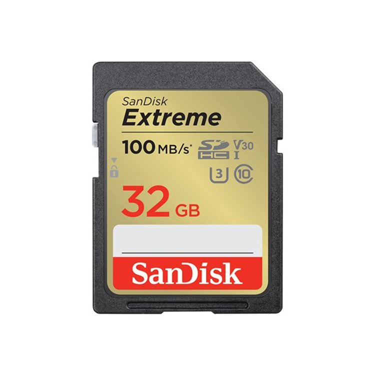 Extreme 32GB Memory Card up to 100MB/s 1 Extreme 32GB Memory Card up to 100MB/s 1