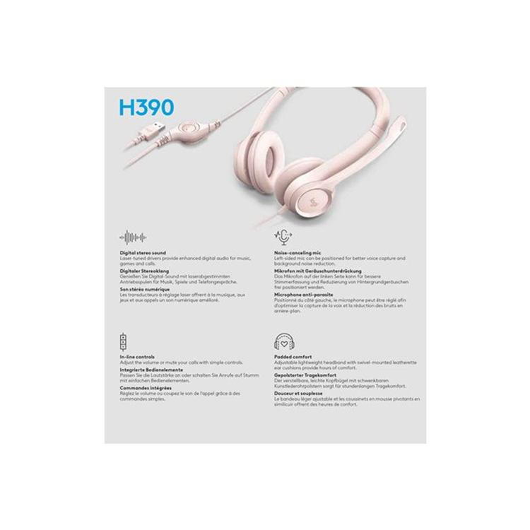 H390 USB Computer Headset -ROSE-EMEA-914