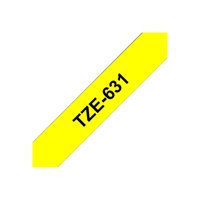 TZ-631 12mm - black on yellow - laminated (8m)