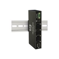 4-Port Industrial-Grade USB 2.0 Hub 15 kV ESD Immunity Metal Housing Mountable