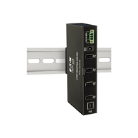 4-Port Industrial-Grade USB 2.0 Hub 15 kV ESD Immunity Metal Housing Mountable