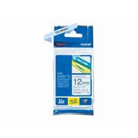 TZEMQ531 12MM BLACK ON PASTEL BLUE TAPE