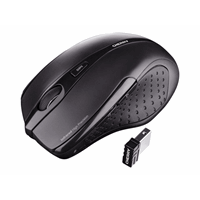 MW 3000 wireless mouse black USB. 2.4GHz wireless technology/non-slip rubber sides/on-off button for