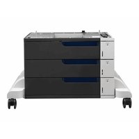 HP 3x500-Sheet Paper Feeder and Stand provides 1500 sheet input capacity.