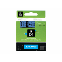 TAPE 12MMX7M ZWART/BLAUW