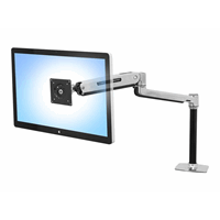 LX Sit Stand Desk Mount LCD Arm Polished