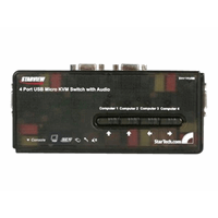 4 PORT MINI USB KVM KIT WITH CAB
