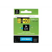 TAPE 6MMX7M ZWART/GEEL