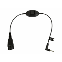 QD to 2,5mm pin plug, straight, 0,3 m